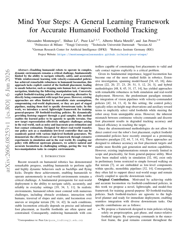 Mind Your Steps: A General Learning Framework for Accurate Humanoid Foothold Tracking visual