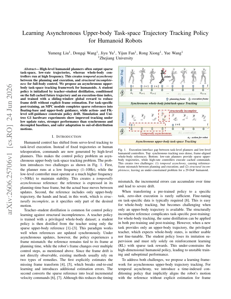 Learning Asynchronous Upper-body Task-space Trajectory Tracking Policy for Humanoid Robots visual