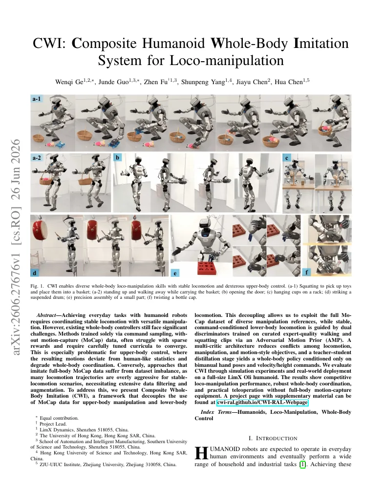 CWI: Composite Humanoid Whole-Body Imitation System for Loco-manipulation visual