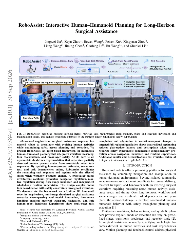 RoboAssist: Interactive Human-Humanoid Planning for Long-Horizon Surgical Assistance visual