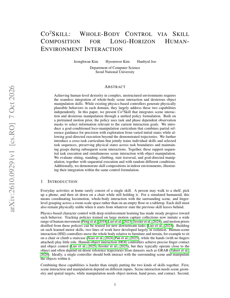 Co2Skill: Whole-Body Control via Skill Composition for Long-Horizon Human-Environment Interaction visual
