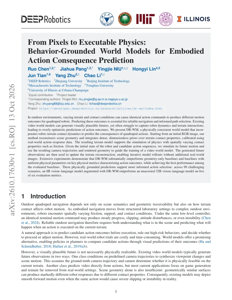From Pixels to Executable Physics: Behavior-Grounded World Models for Embodied Action Consequence Prediction visual