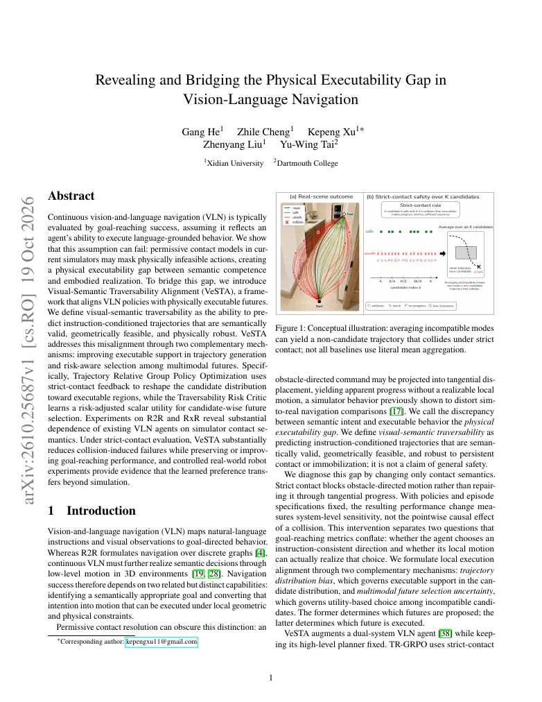Revealing and Bridging the Physical Executability Gap in Vision-Language Navigation visual